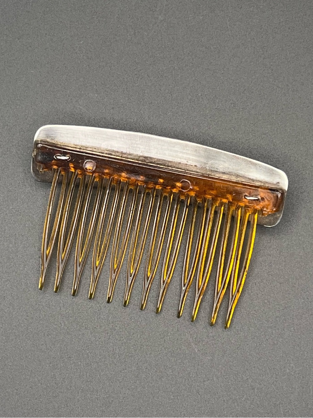 Native American Sterling Silver & Turquoise Hair Comb - Picture 2 of 6